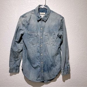 Treasure & Bond Denim Slim Button Up Chambray Shirt size XXS